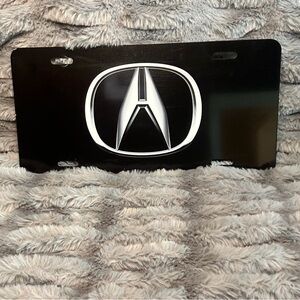 Two Black Front License Plate with Acura Logo